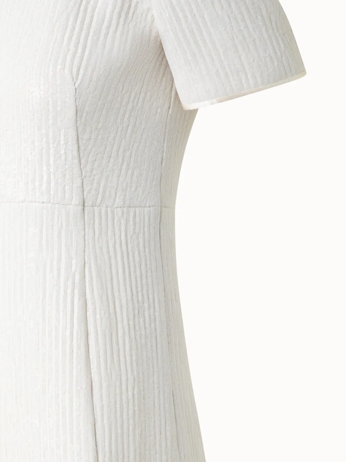 Long Silk Evening Dress with Sequin Embroidery