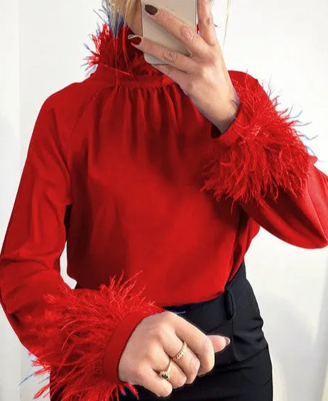 Long Sleeve Blouse Shirt  Elegant Top