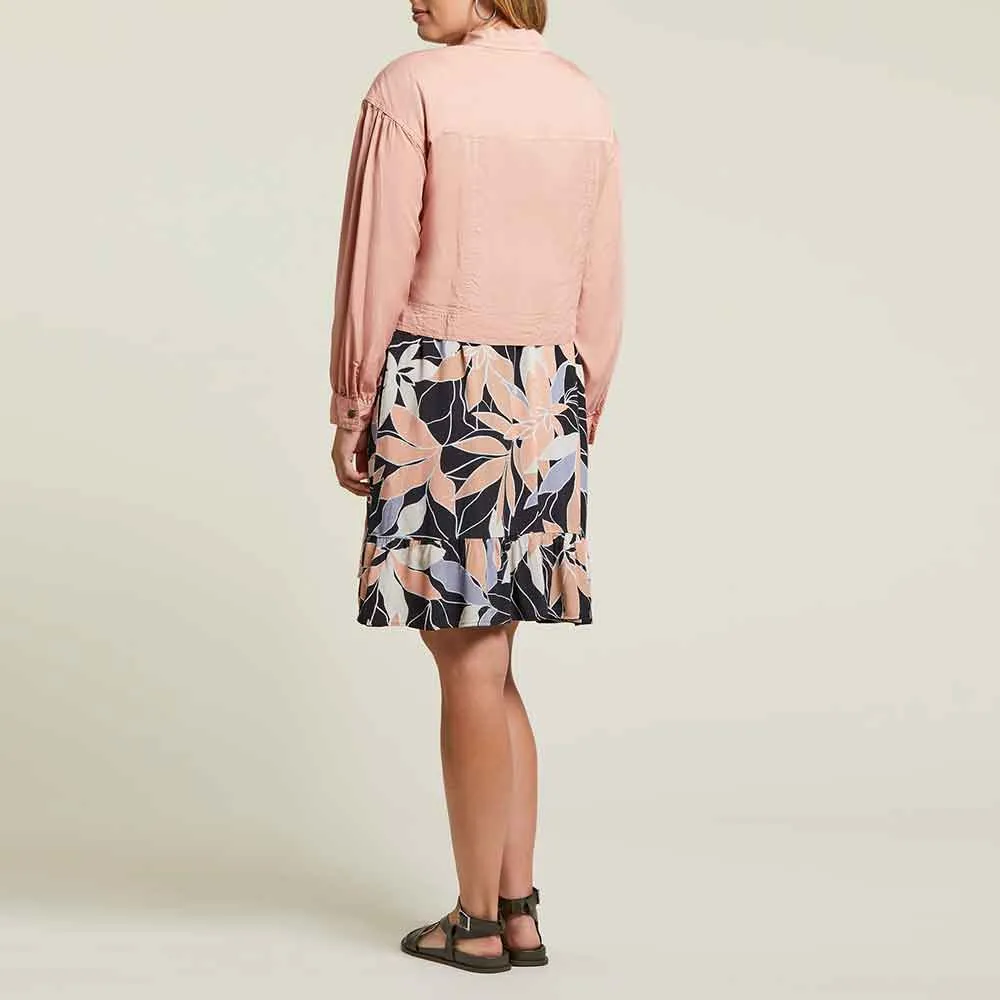 Long Sleeve Snapped Front Cropped Jacket