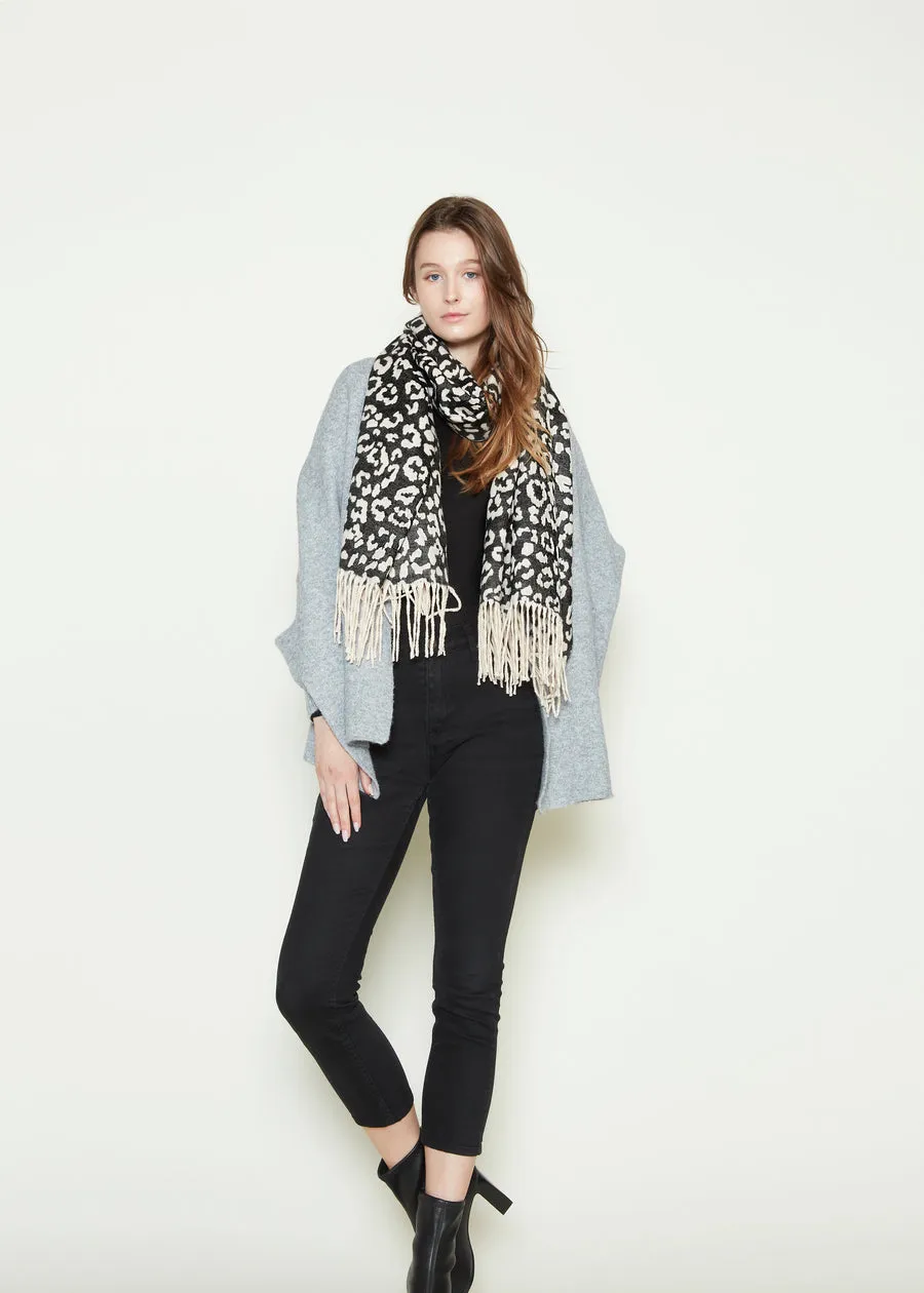 Look By M Reversible Leopard Scarf MSF2852