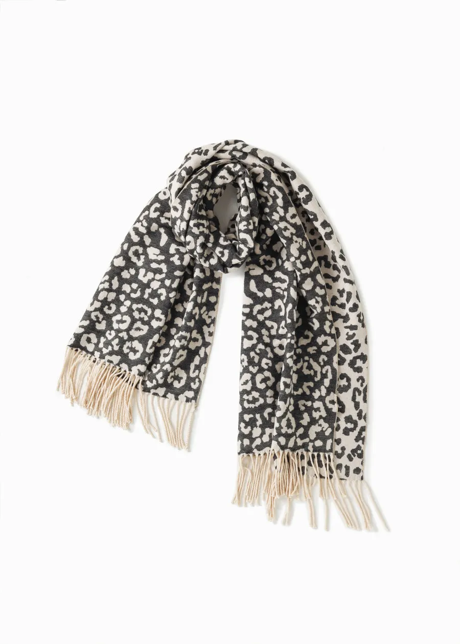 Look By M Reversible Leopard Scarf MSF2852