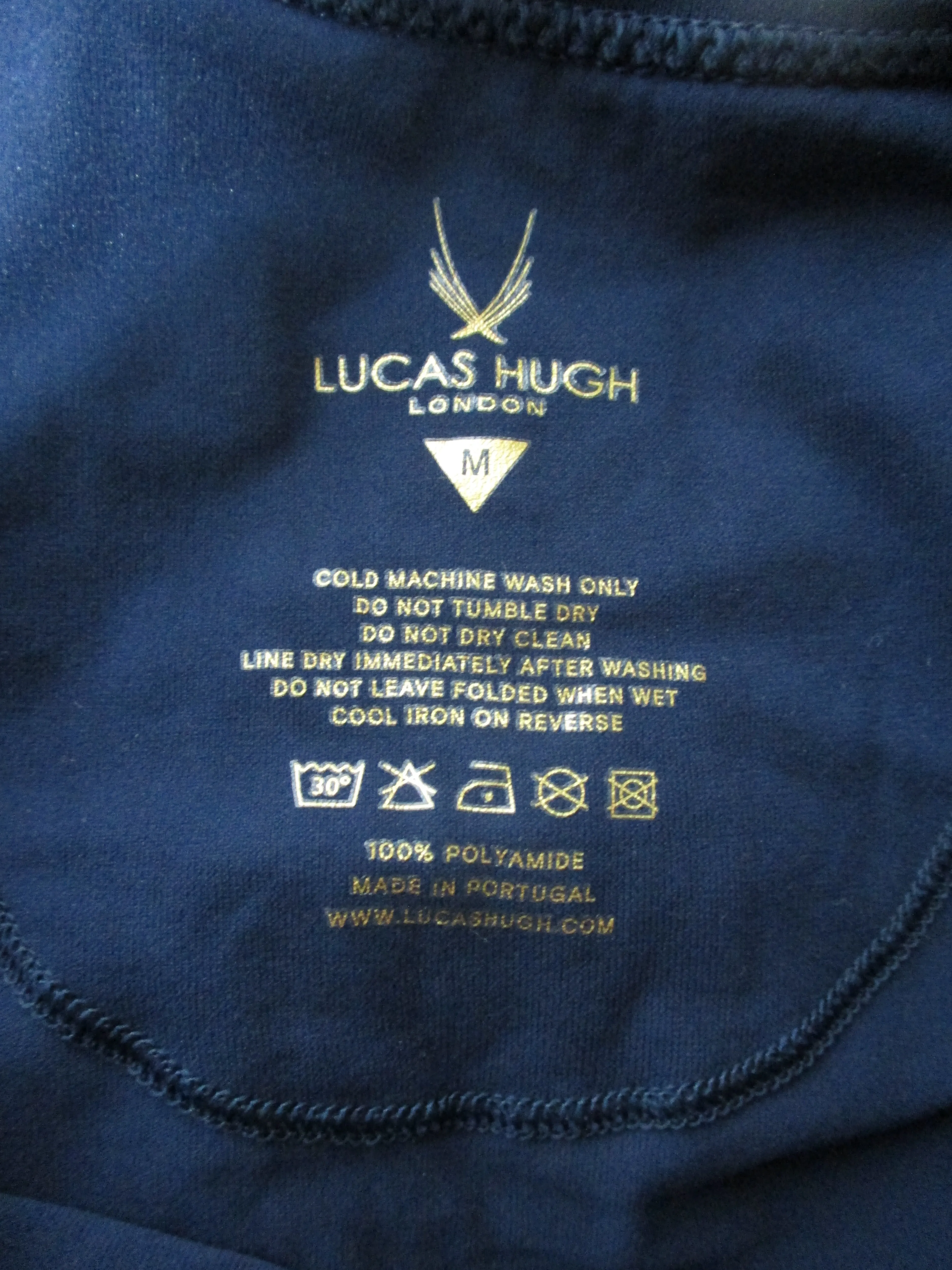 LUCAS HUGH SLEEVELESS FITNESS WORKOUT TOP M MARINE BLUE NAVY