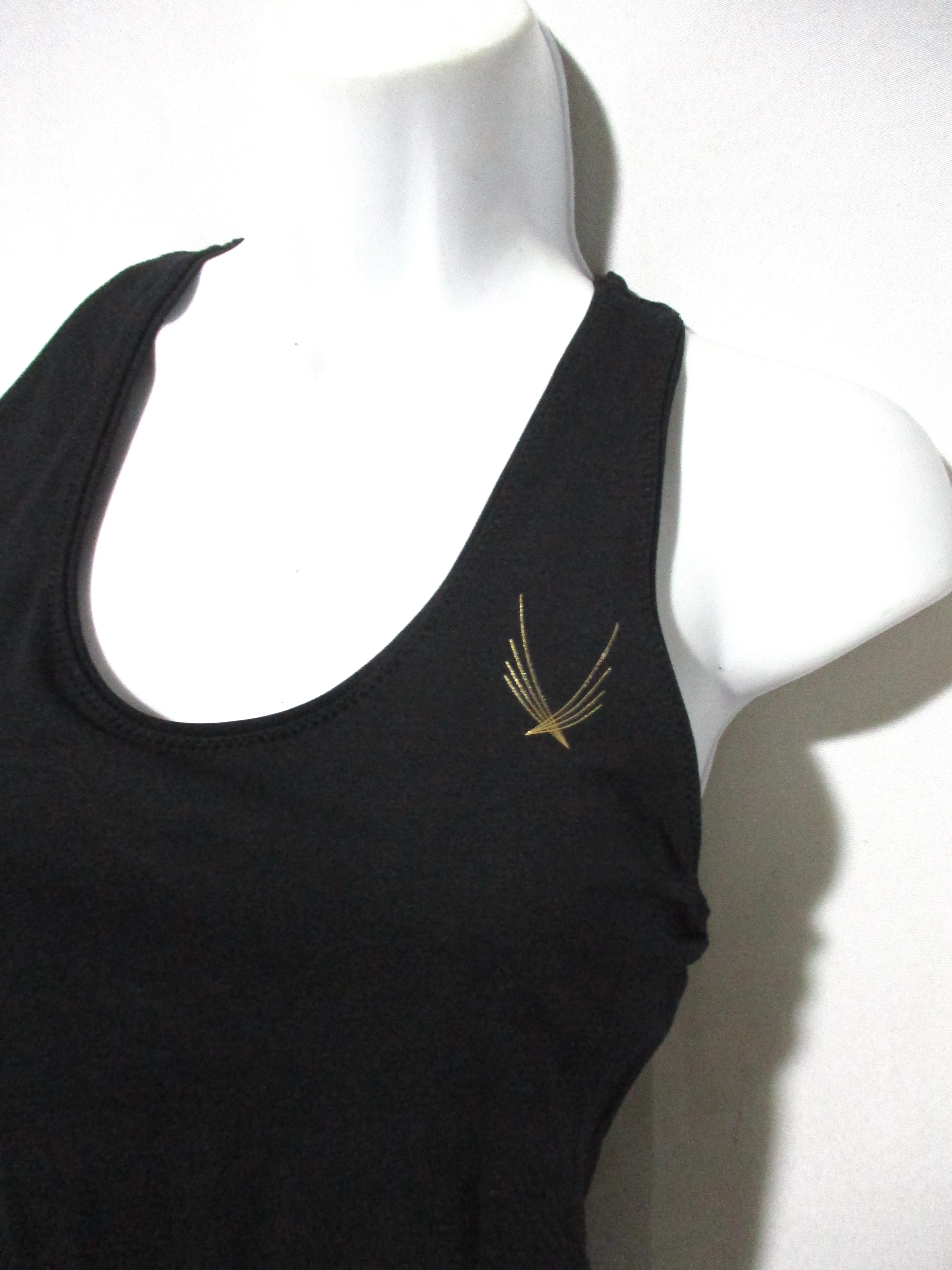 LUCAS HUGH TECHNICAL KNIT Fitted Tank Top L BLACK