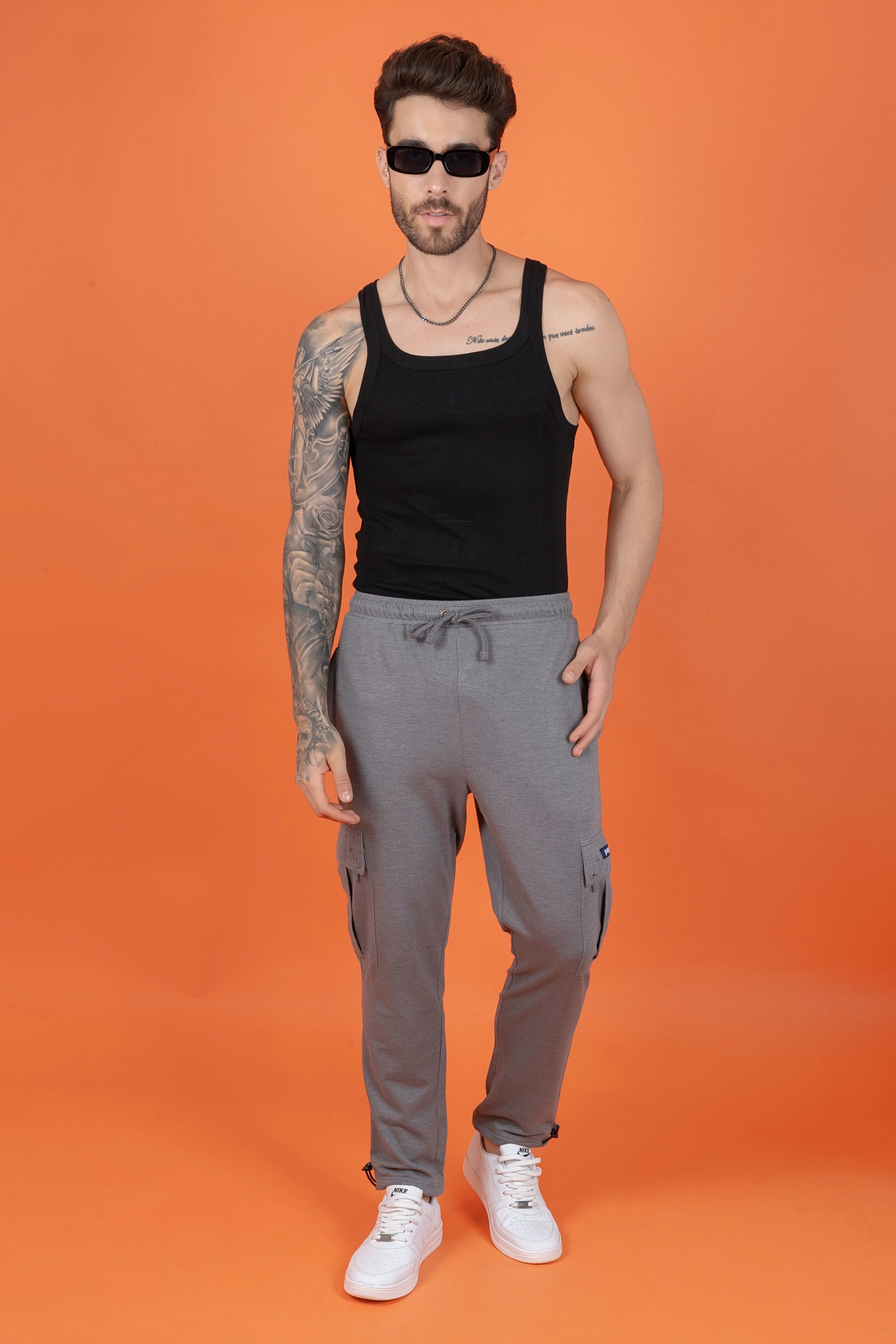 Men's Grey Premium fabric Joggers
