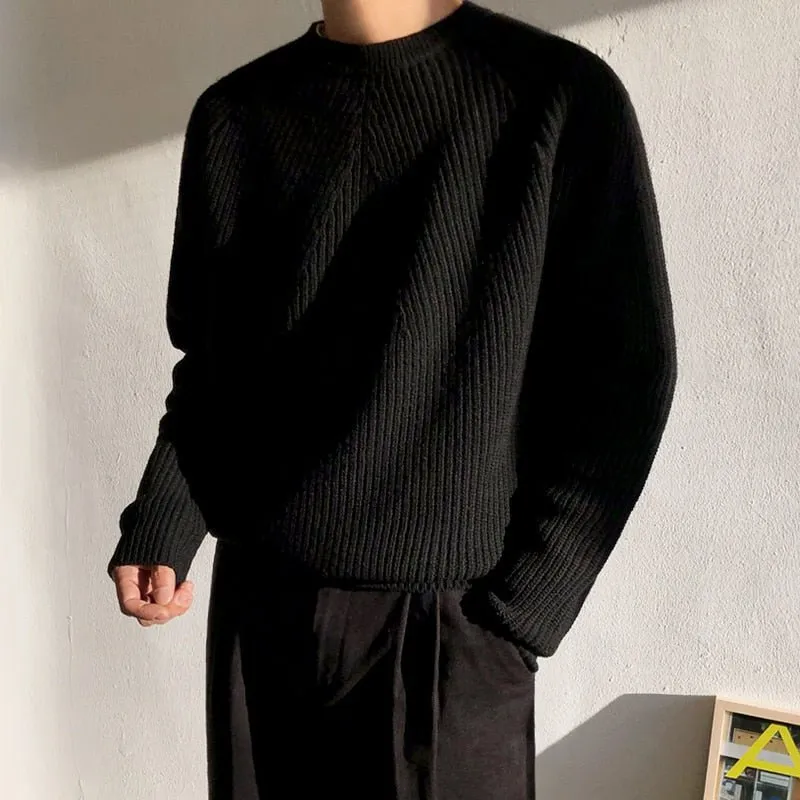 Mens Wear Classic Round Collar Sweater