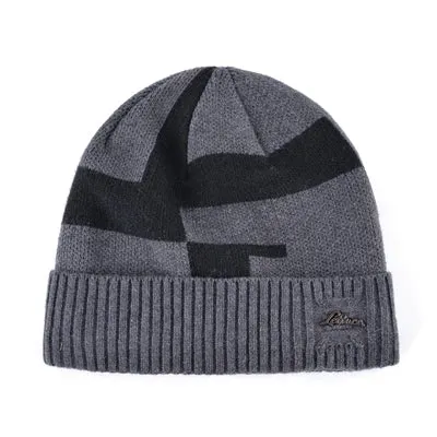 Men's Winter Fashion Knitted Beanie - Black,Gray,Blue