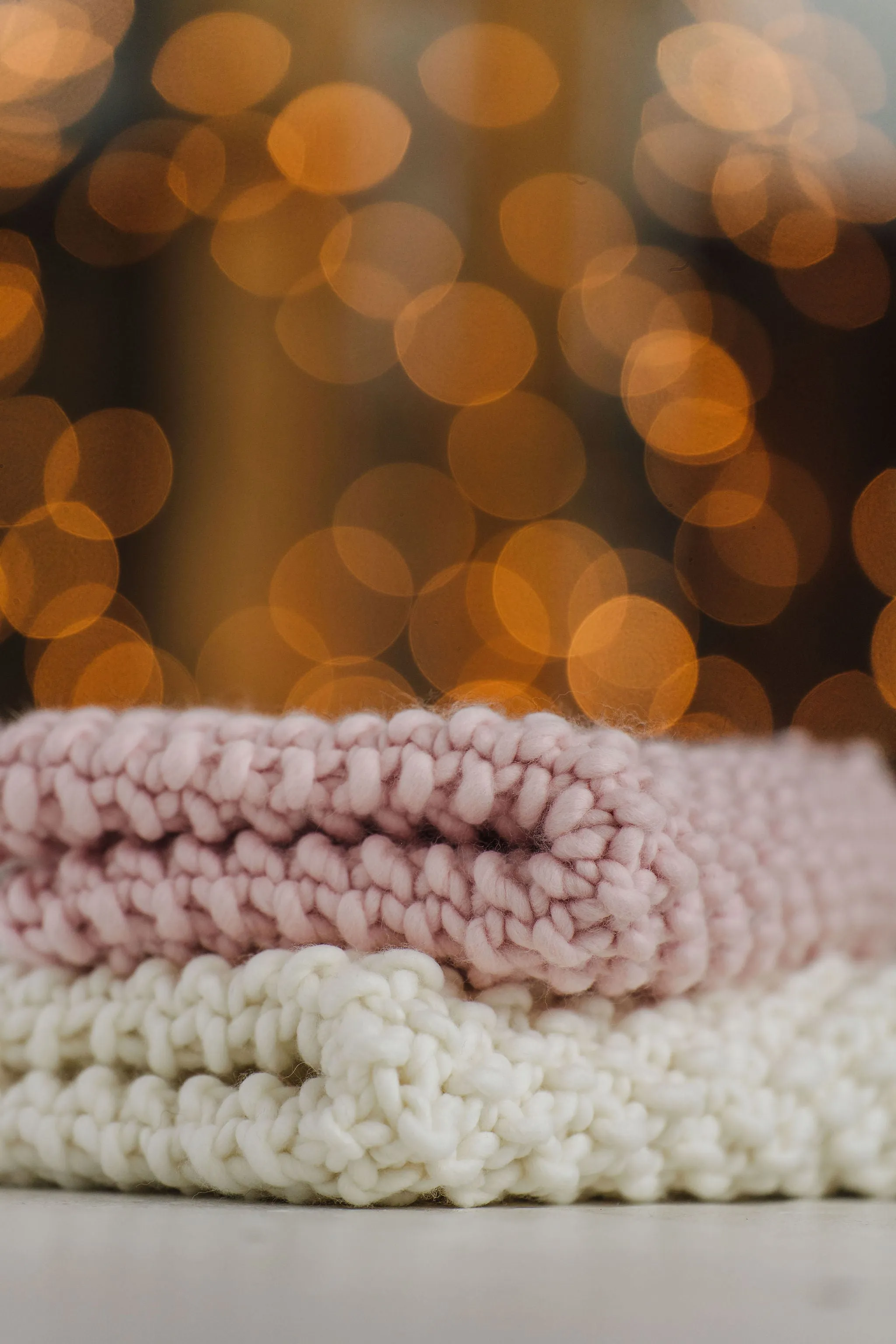 Merino Bubble Fluff Cowl in Blush