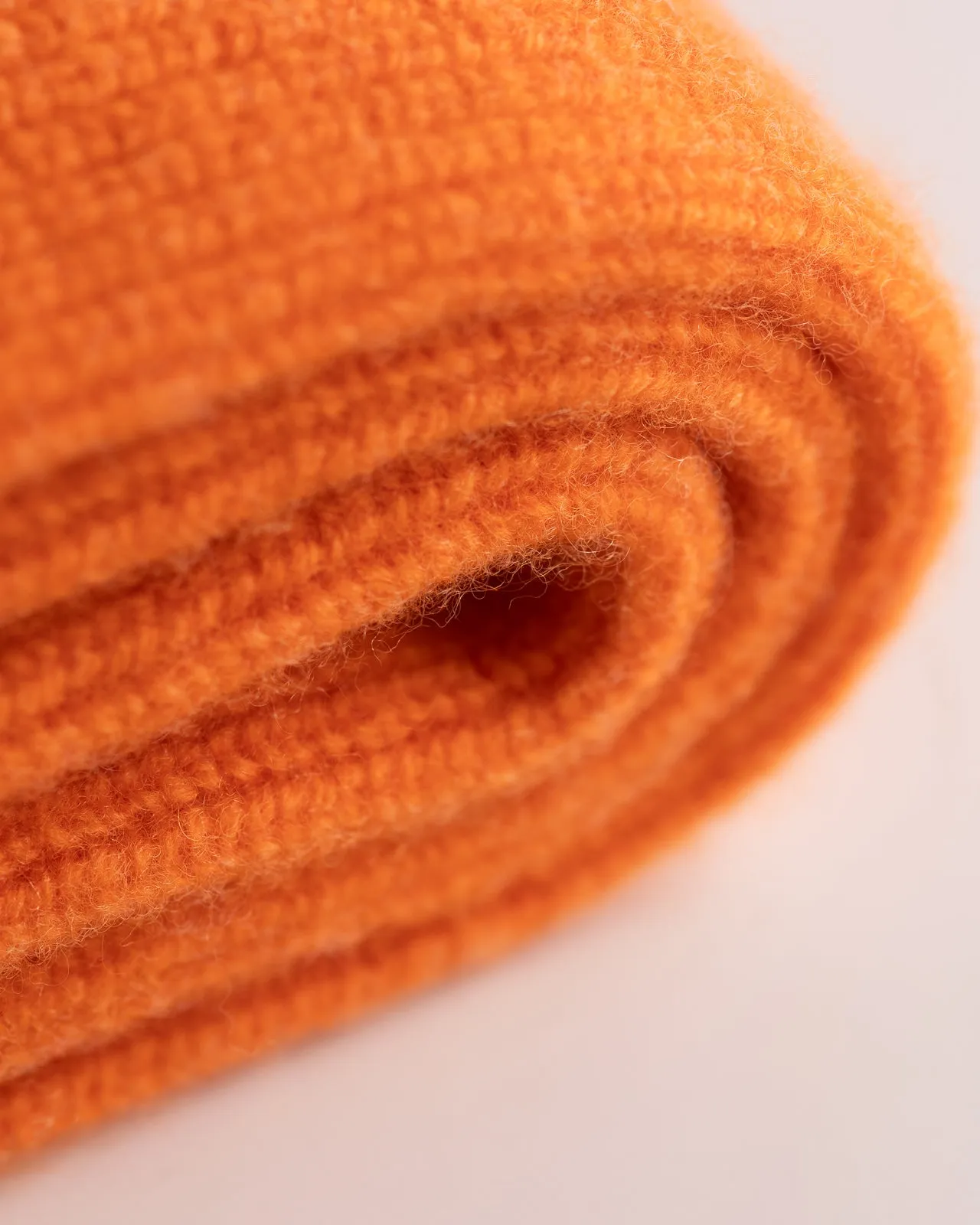 Merino Lambswool Sock Knit Scarf - Orange