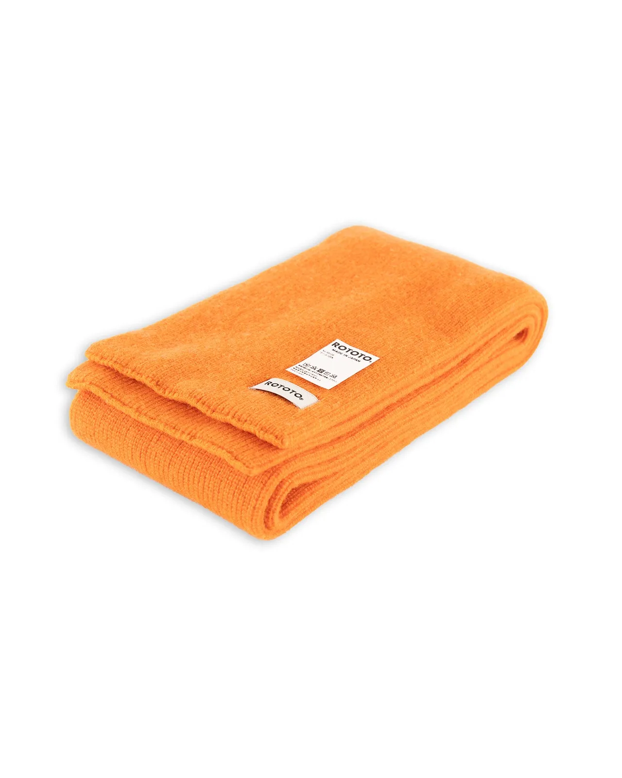 Merino Lambswool Sock Knit Scarf - Orange