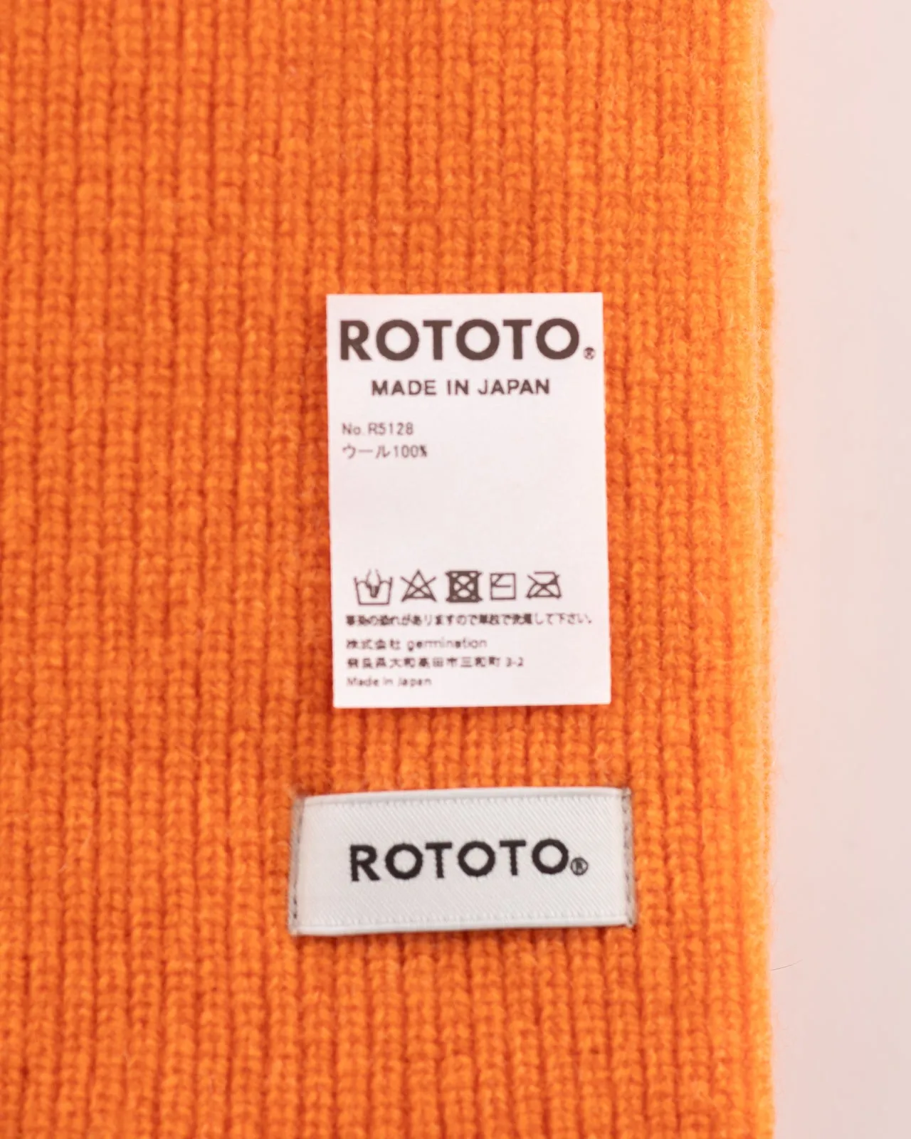 Merino Lambswool Sock Knit Scarf - Orange