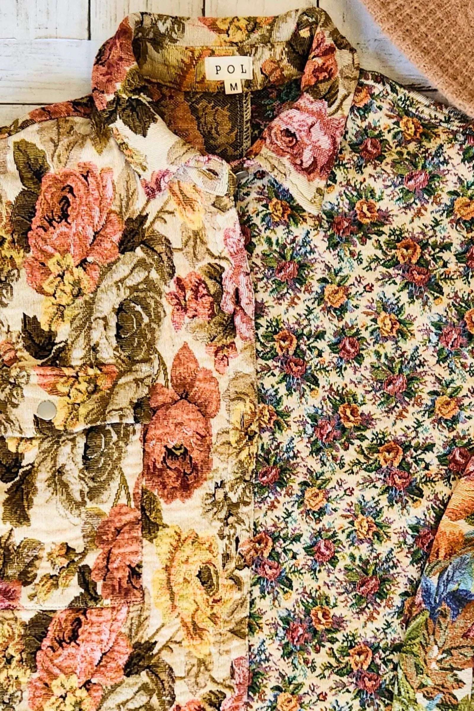 Mixed Floral Tapestry Shacket