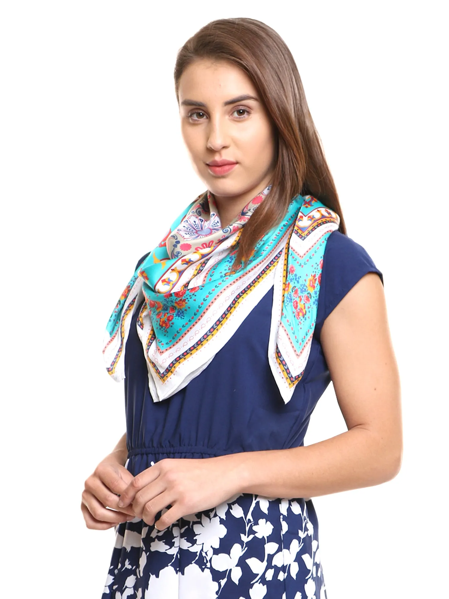 Modarta Head Scarf - Blue Floral Scarf