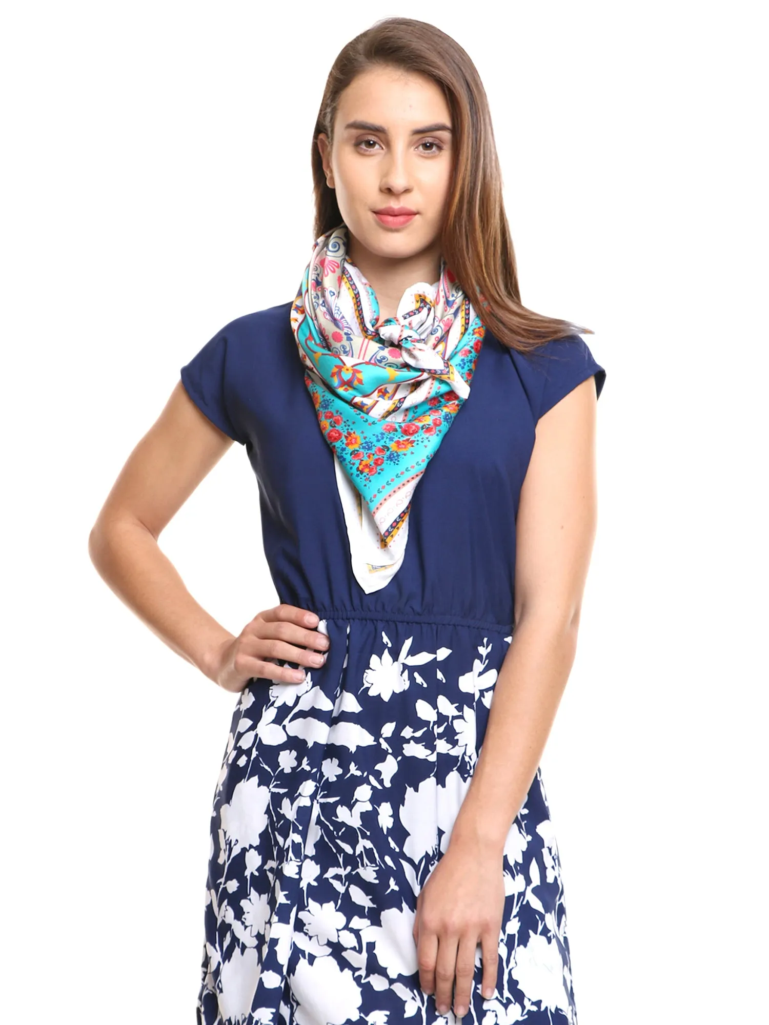 Modarta Head Scarf - Blue Floral Scarf