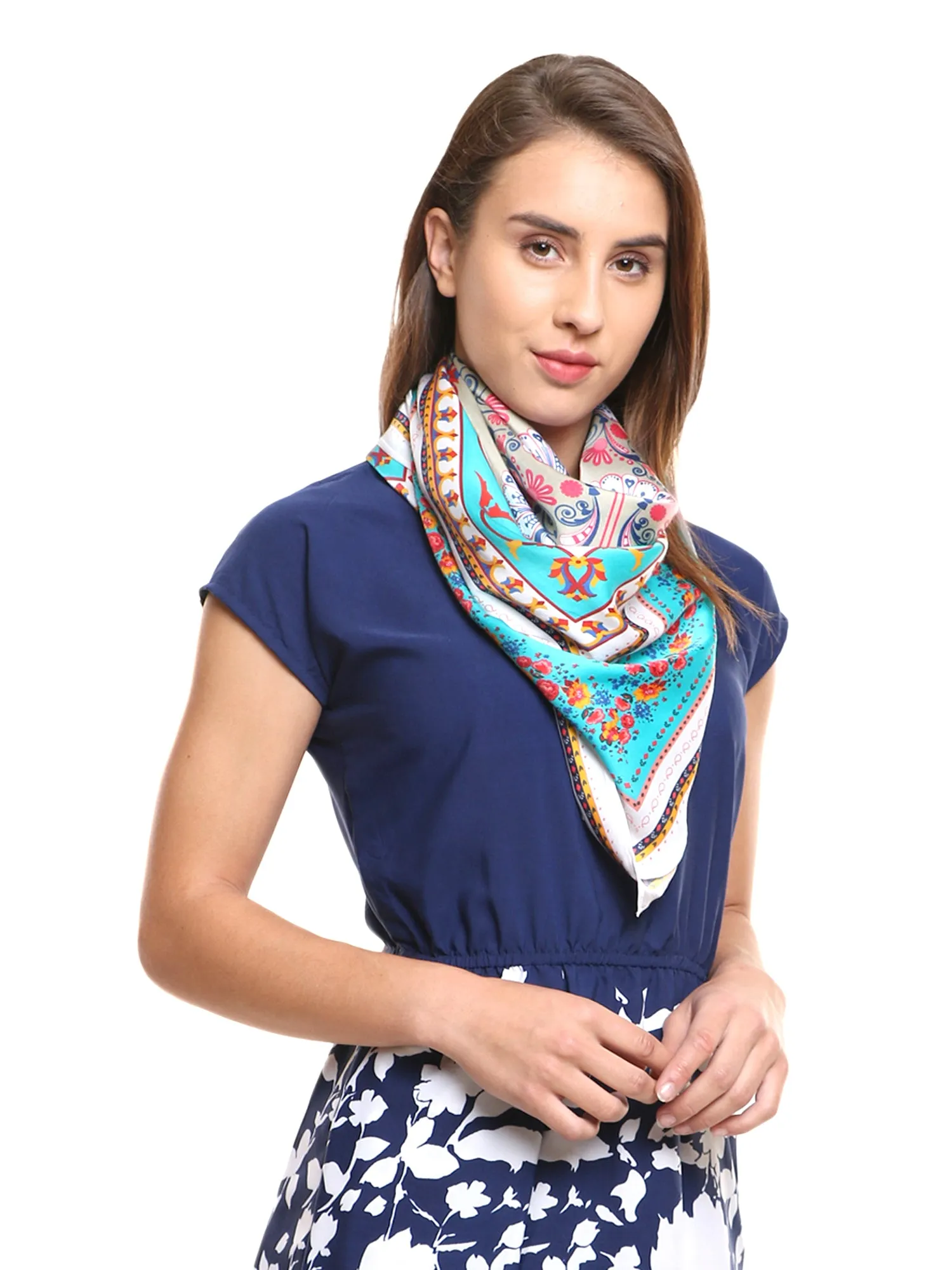 Modarta Head Scarf - Blue Floral Scarf