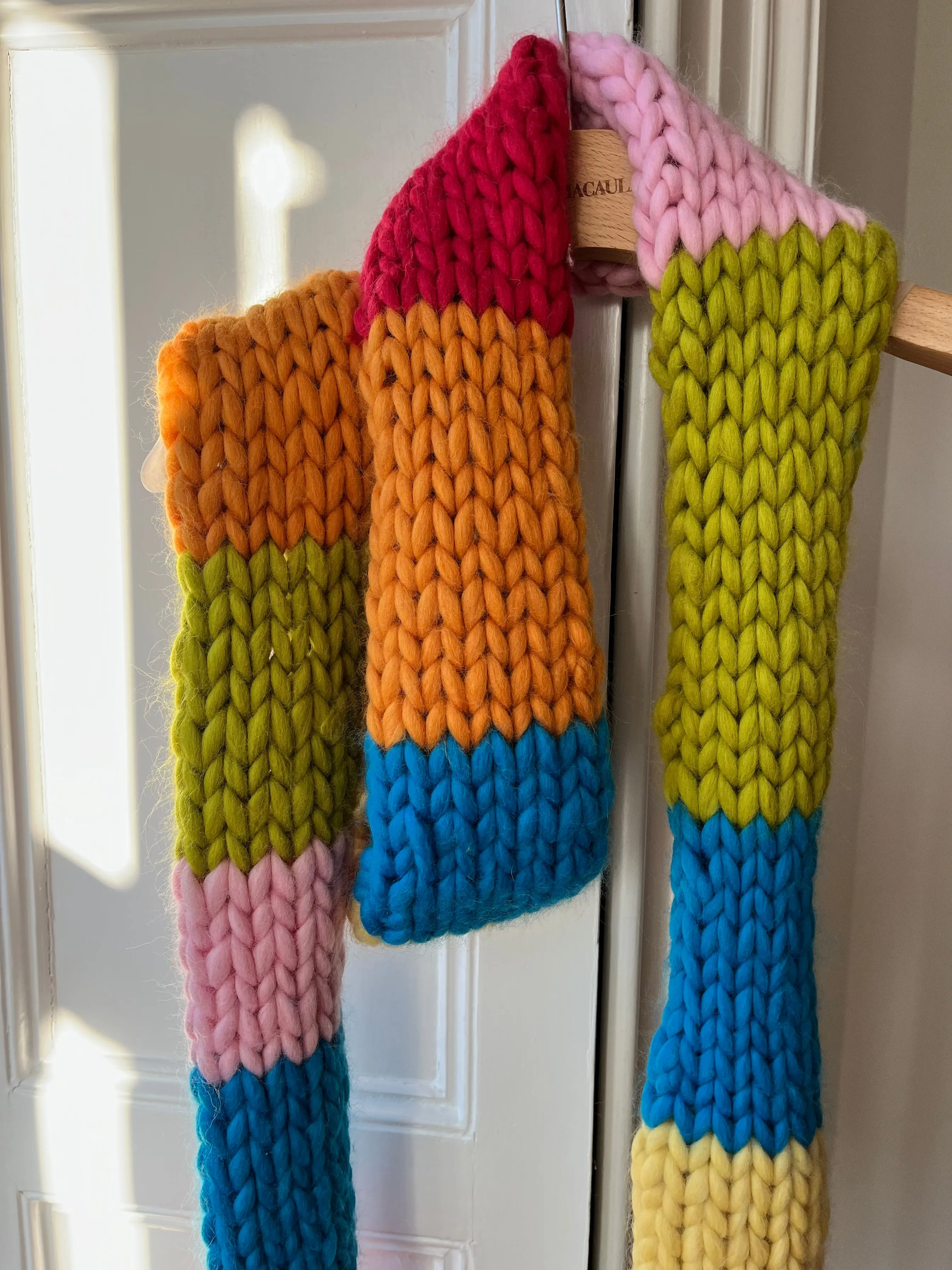 Multi-Colour Chunky Knit Scarf (Sample)