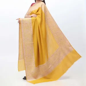 Mustard Jacquard Border Shawl PW3717