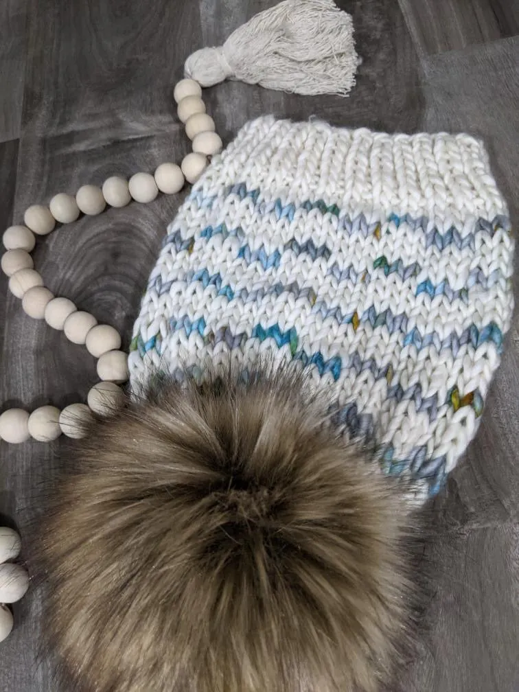My Kind of Waves Beanie knitting PATTERN colorwork super bulky