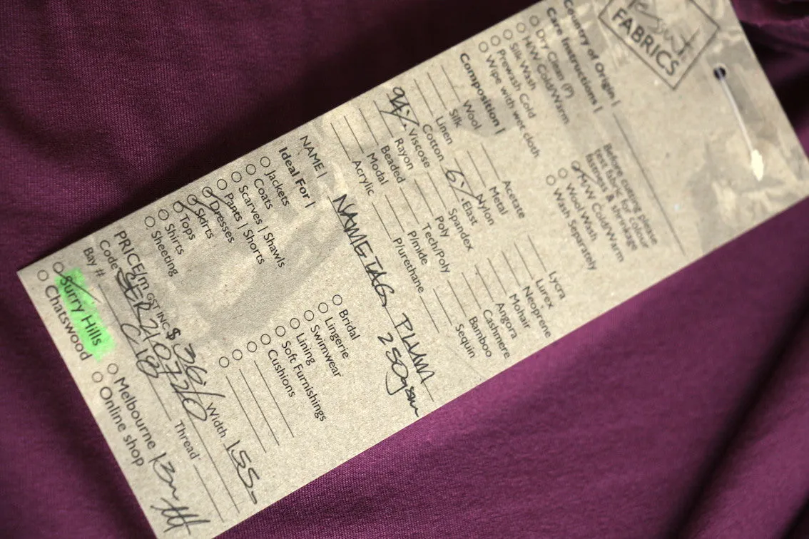 Nametag Plum Jersey