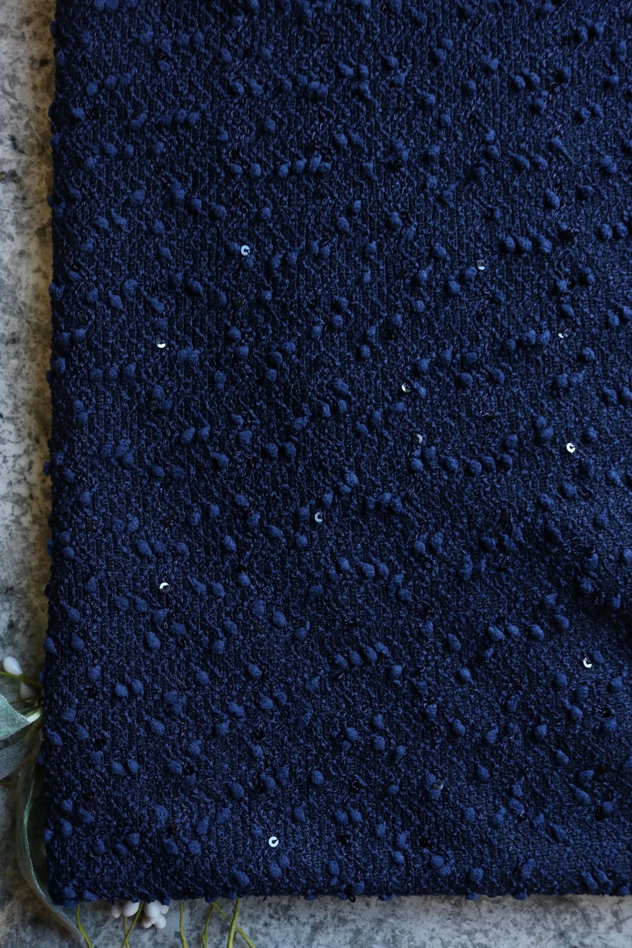Navy Sequin Special Occasion Sweater Knit