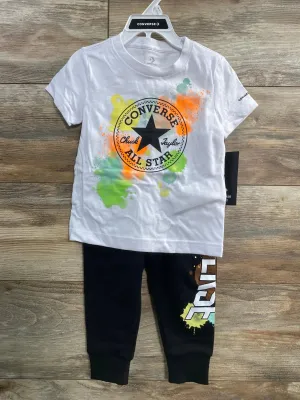 NEW Converse White Tee & Jogger Set sz 2T