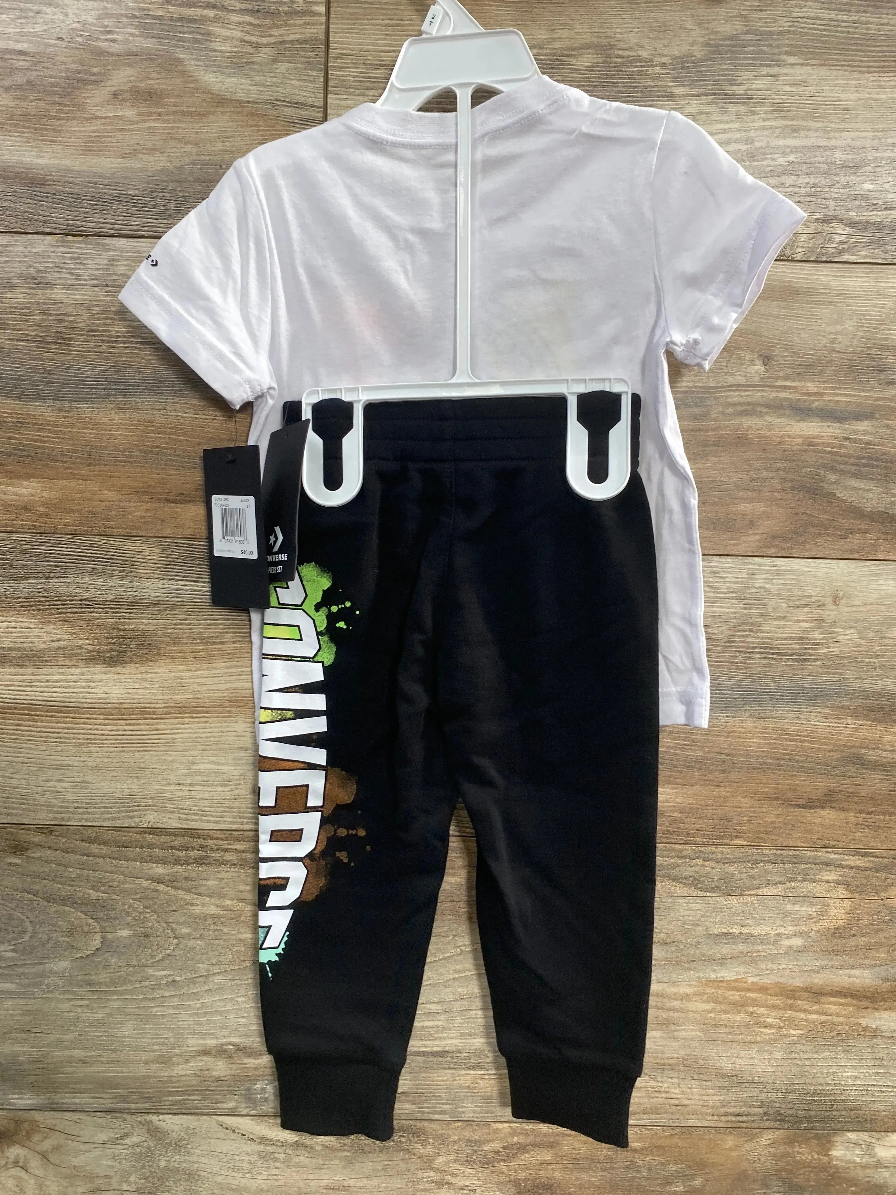 NEW Converse White Tee & Jogger Set sz 2T