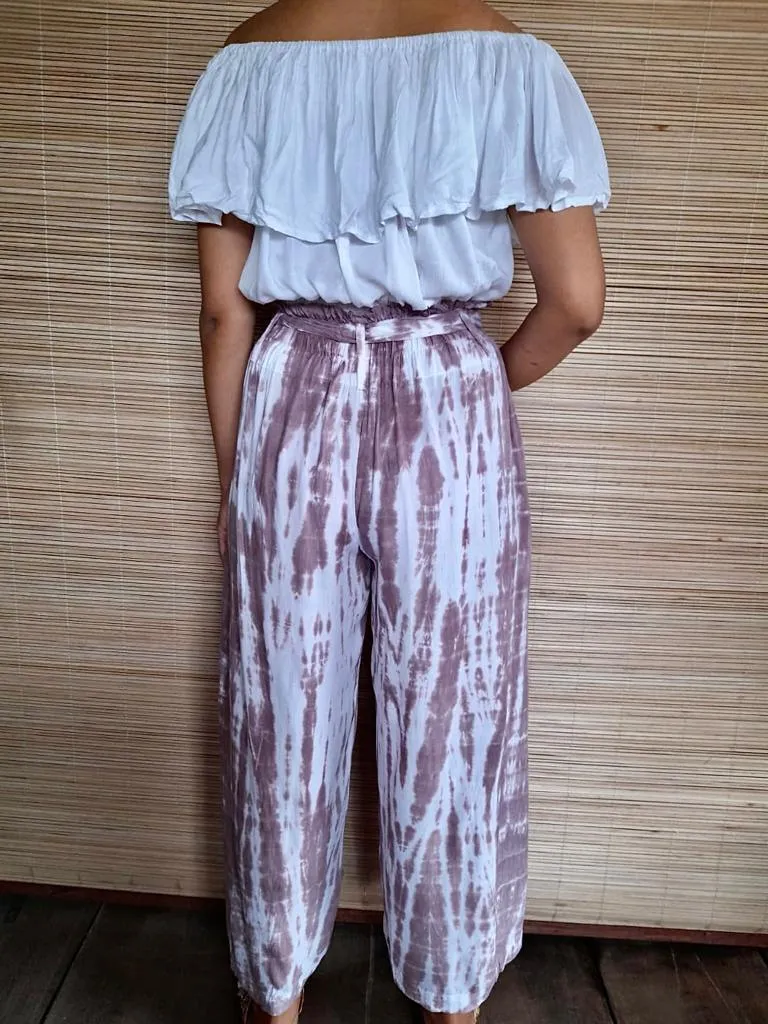 PANT ELSA Tie Dye Old Pink, Grey and Khaki