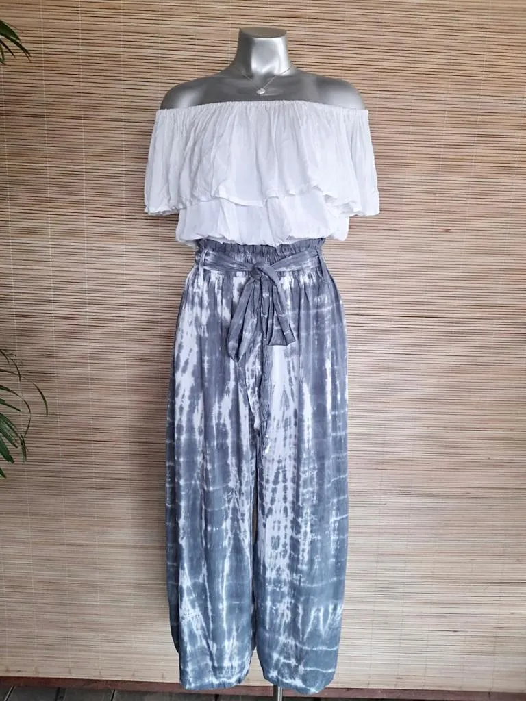 PANT ELSA Tie Dye Old Pink, Grey and Khaki