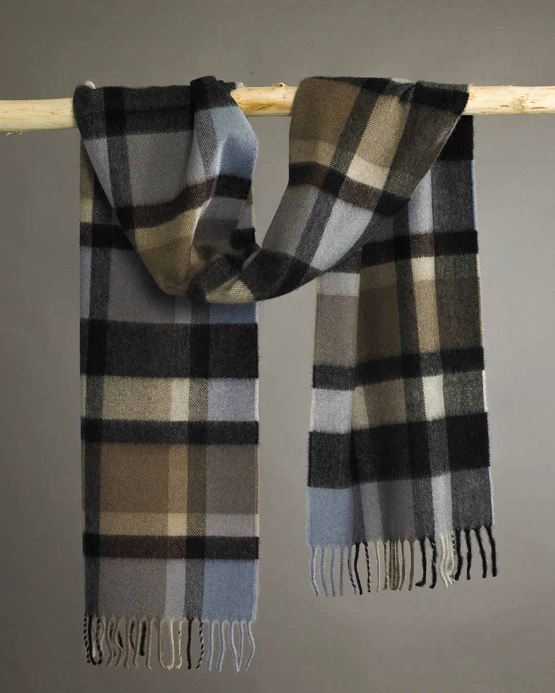 Picnic Blue Wide Cashmere Scarf