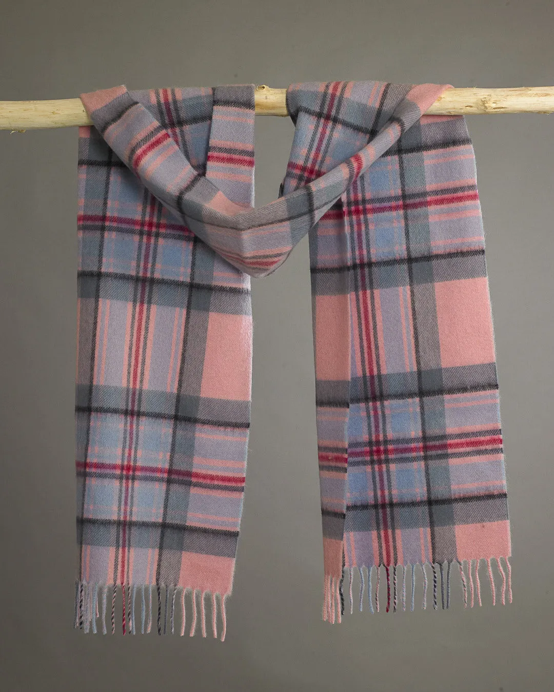 Pink Stewart Wide Cashmere Scarf