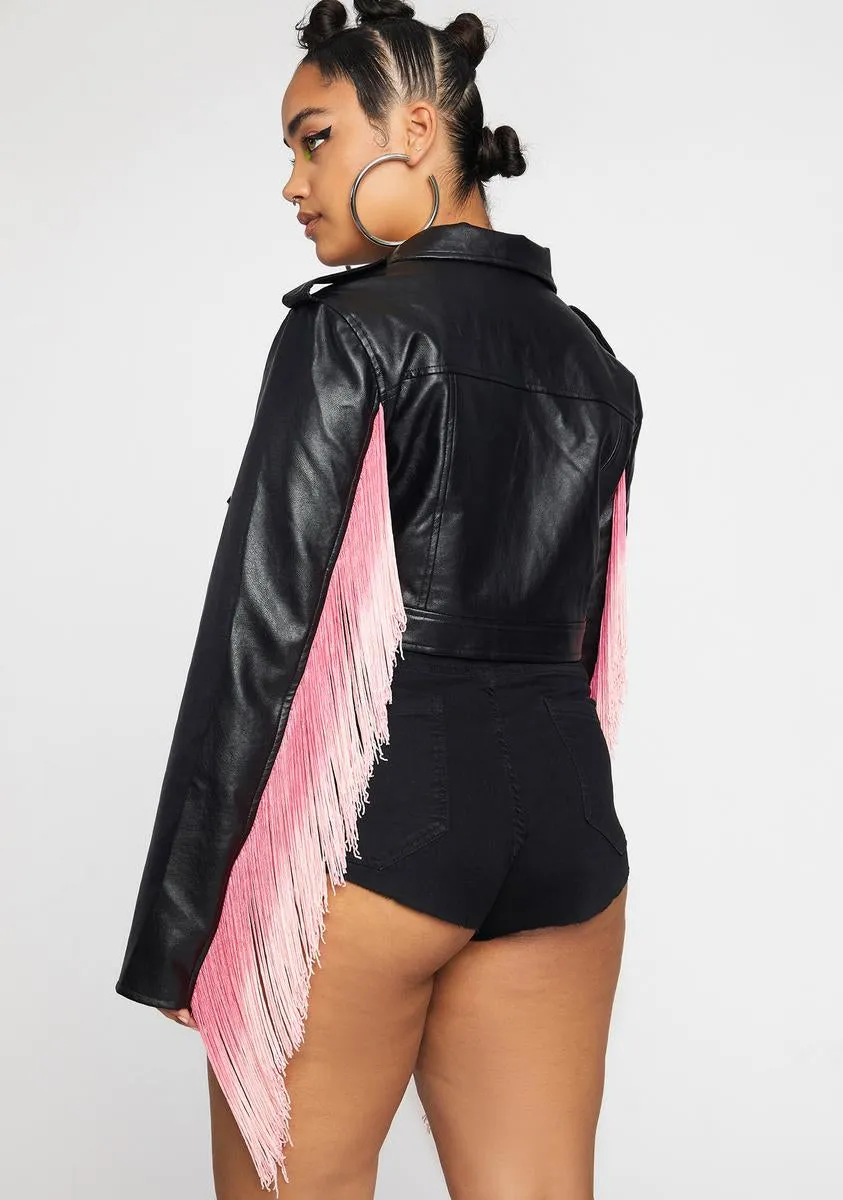Plus Bite The Dust Fringe Moto Jacket