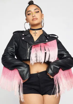 Plus Bite The Dust Fringe Moto Jacket