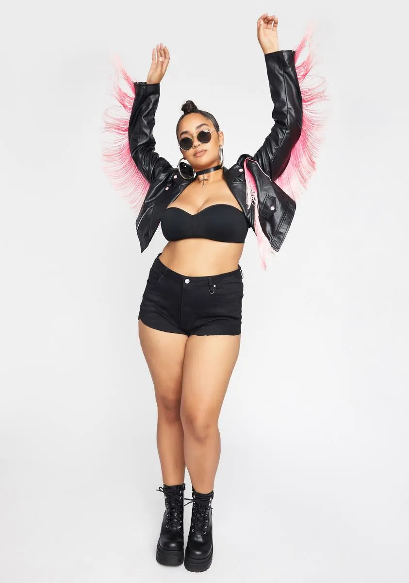 Plus Bite The Dust Fringe Moto Jacket
