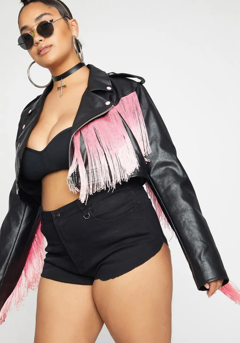 Plus Bite The Dust Fringe Moto Jacket