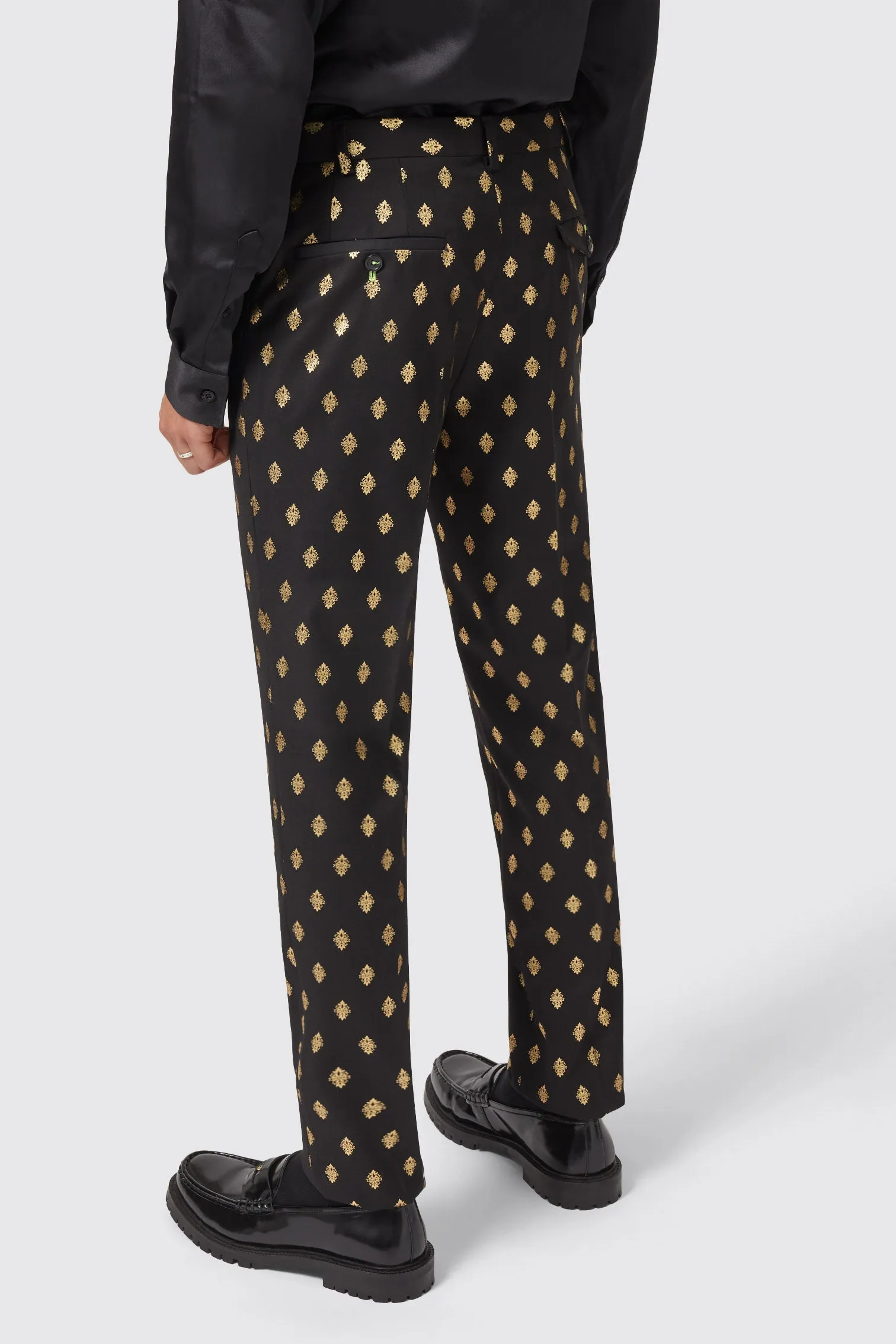 Puccini Slim Fit Black and Gold Trouser - ARCHIVE