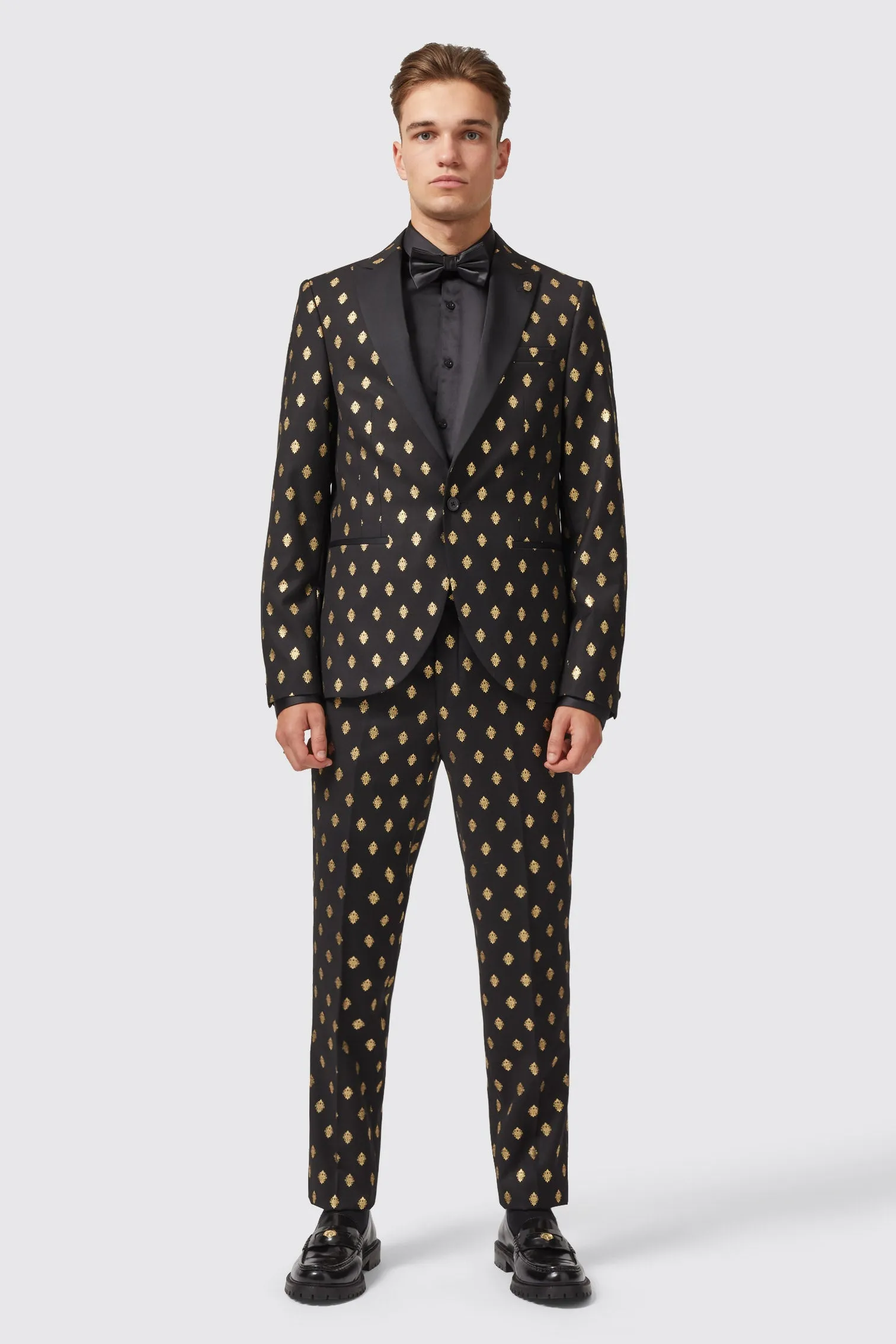 Puccini Slim Fit Black and Gold Trouser - ARCHIVE