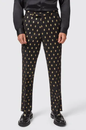 Puccini Slim Fit Black and Gold Trouser - ARCHIVE