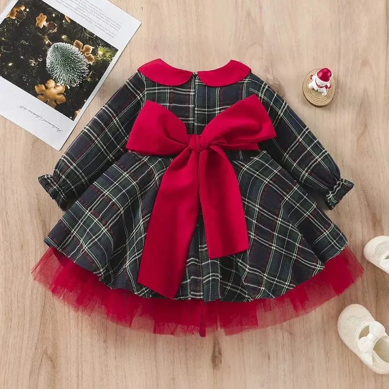 "Beth" Winter-Plaid Little Girl's Dress