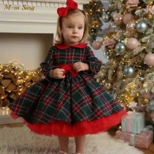 "Beth" Winter-Plaid Little Girl's Dress
