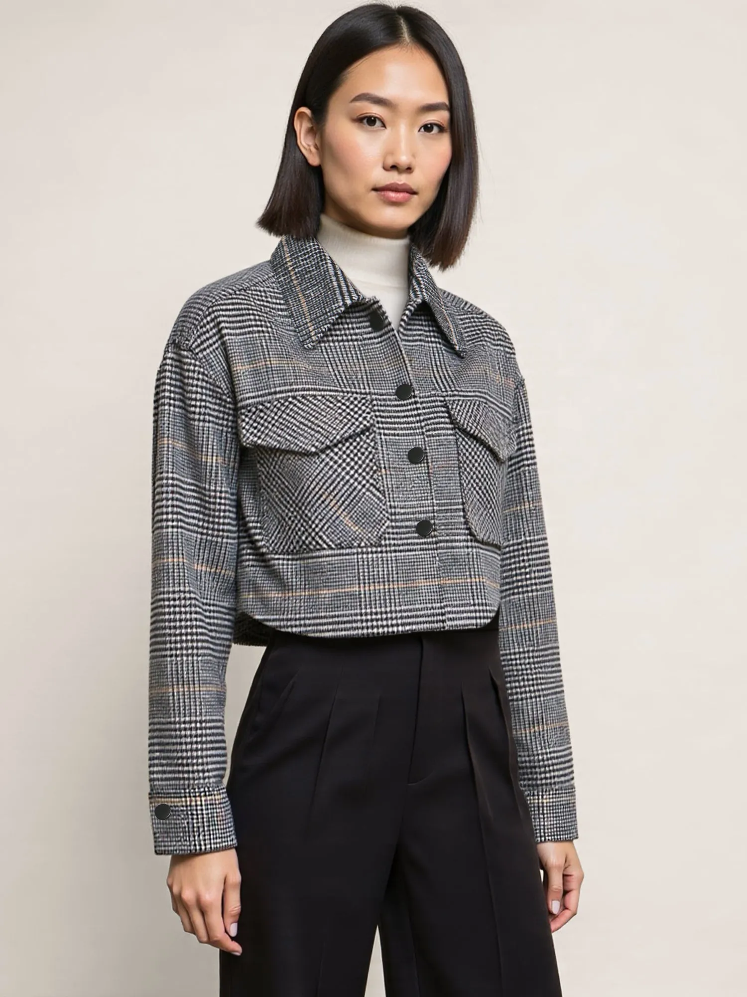 Rendy Cropped Plaid Shacket