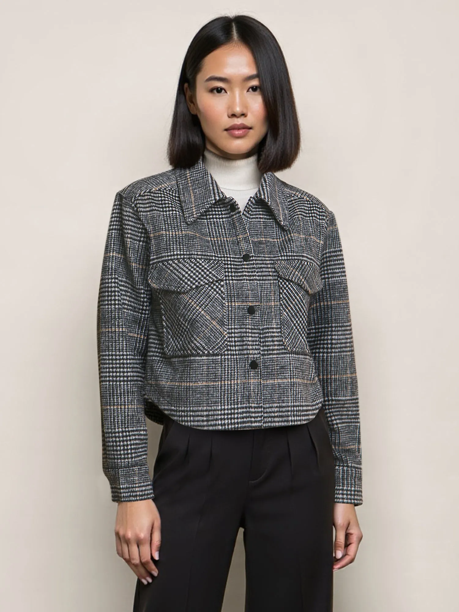 Rendy Cropped Plaid Shacket
