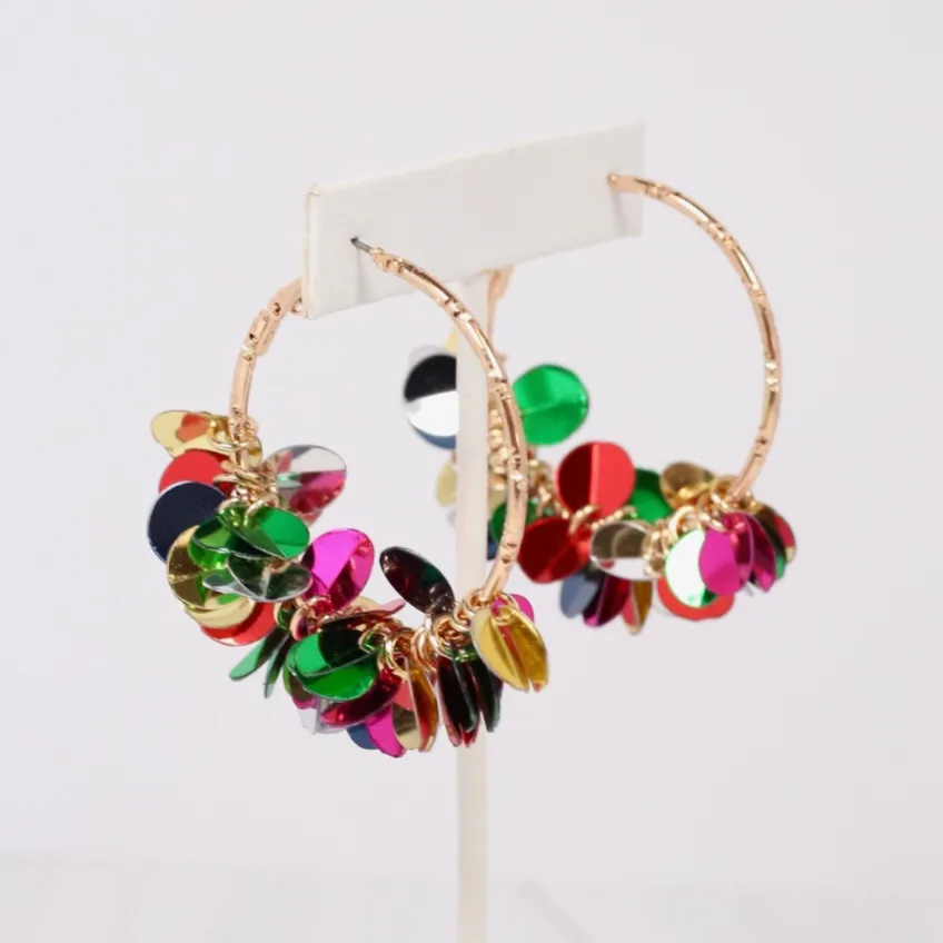 Sawyer Sequined Hoop Earring