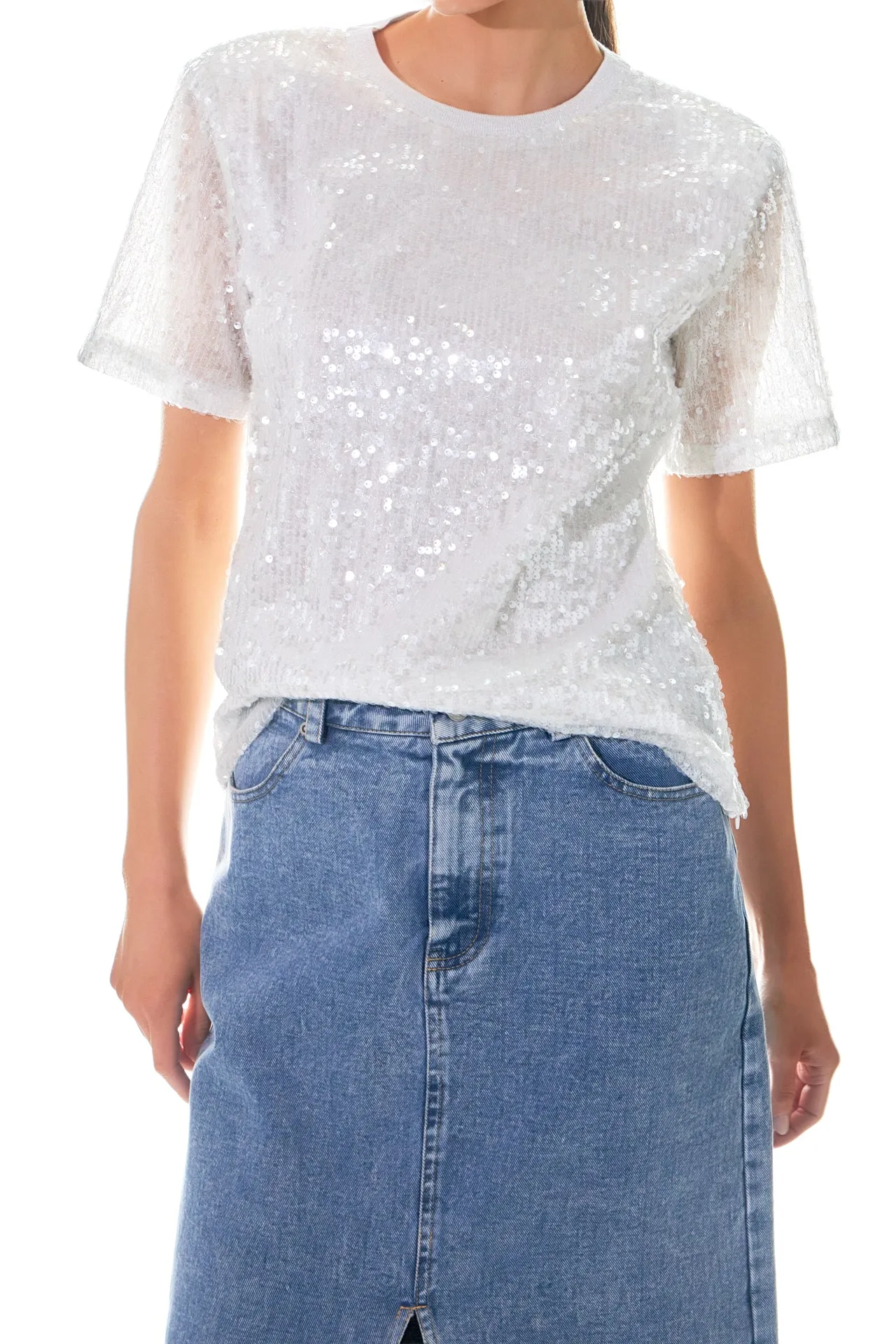 Sequin Open Back Top