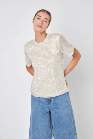 Sequin Open Back Top