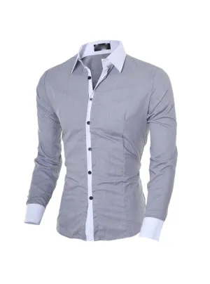 Shirts for Men Fashion Casual Stitching Slim Fit Designer