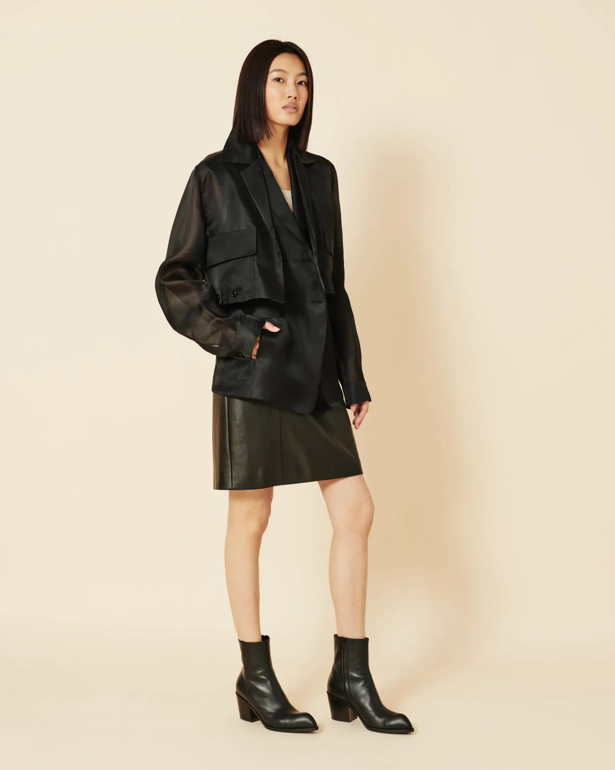 Short Sheer Silk Jacket