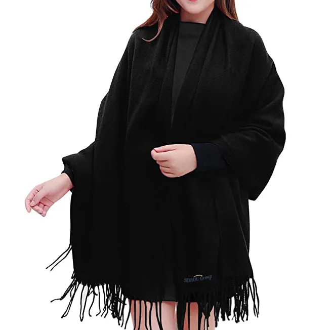 Sidiou Group Anniou Autumn And Winter  Ladies Imitation Cashmere Long Scarf, Shawl 8 Colors Optional Outdoor Beach, Travel Double-Sided Blanket Scarf