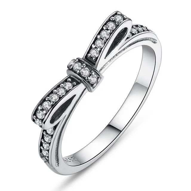 Silver Sparkling Bow Knot