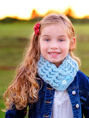 Sky blue button scarf