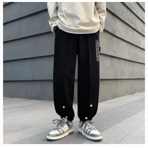 Slit Hem Knitted Tapered Loose Fit Sweatpant