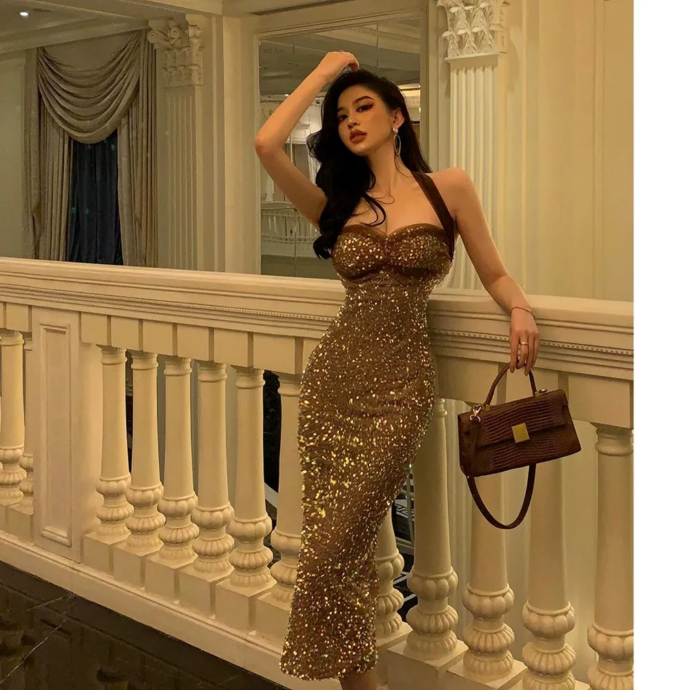 Socialite Slimming French Sexy Sequined Dress